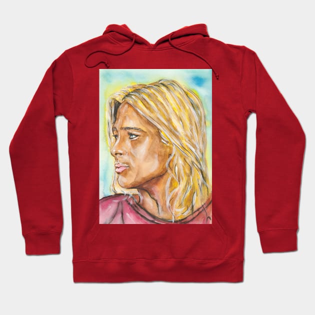 Brad Pitt Hoodie by Svetlana Pelin